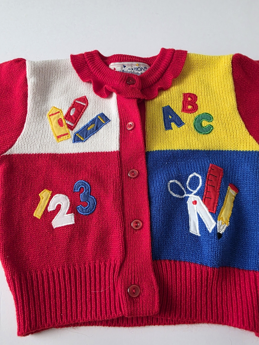 Vintage Celebration Kidcore Back to School Cardigan Sweater Size 2T